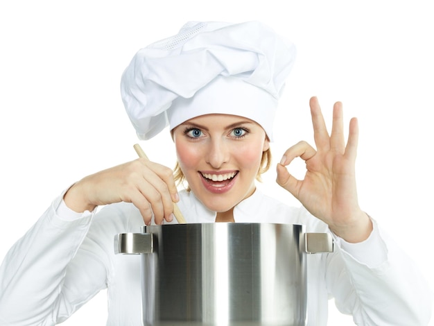 kucharz przy kuchence